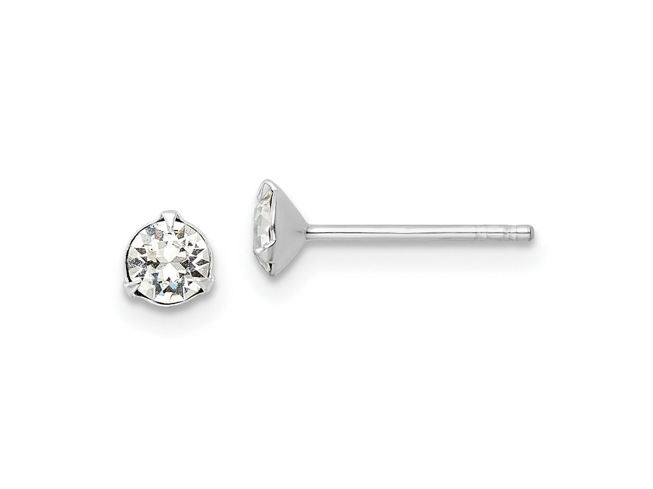 FJC Finejewelers 925 Sterling Silver Stud Crystal Post Earrings 4 mm