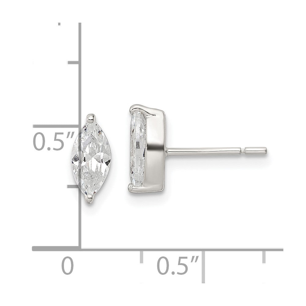 FJC Finejewelers 925 Sterling Silver Polished 9x Marquise CZ Stud Earrings 9 x 4 mm