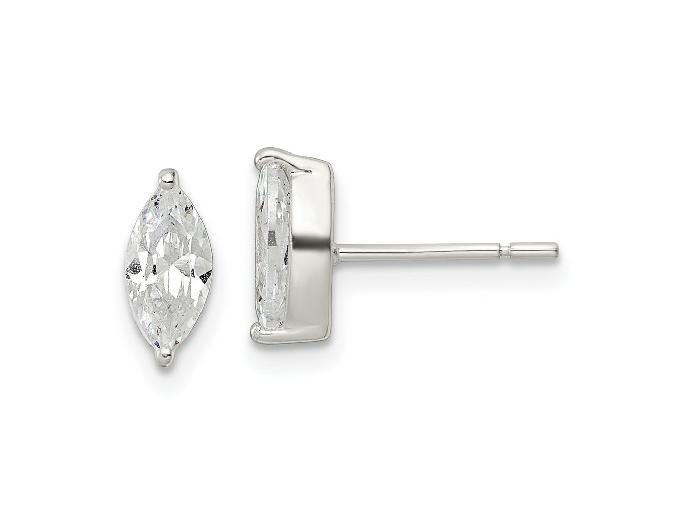 FJC Finejewelers 925 Sterling Silver Polished 9x Marquise CZ Stud Earrings 9 x 4 mm