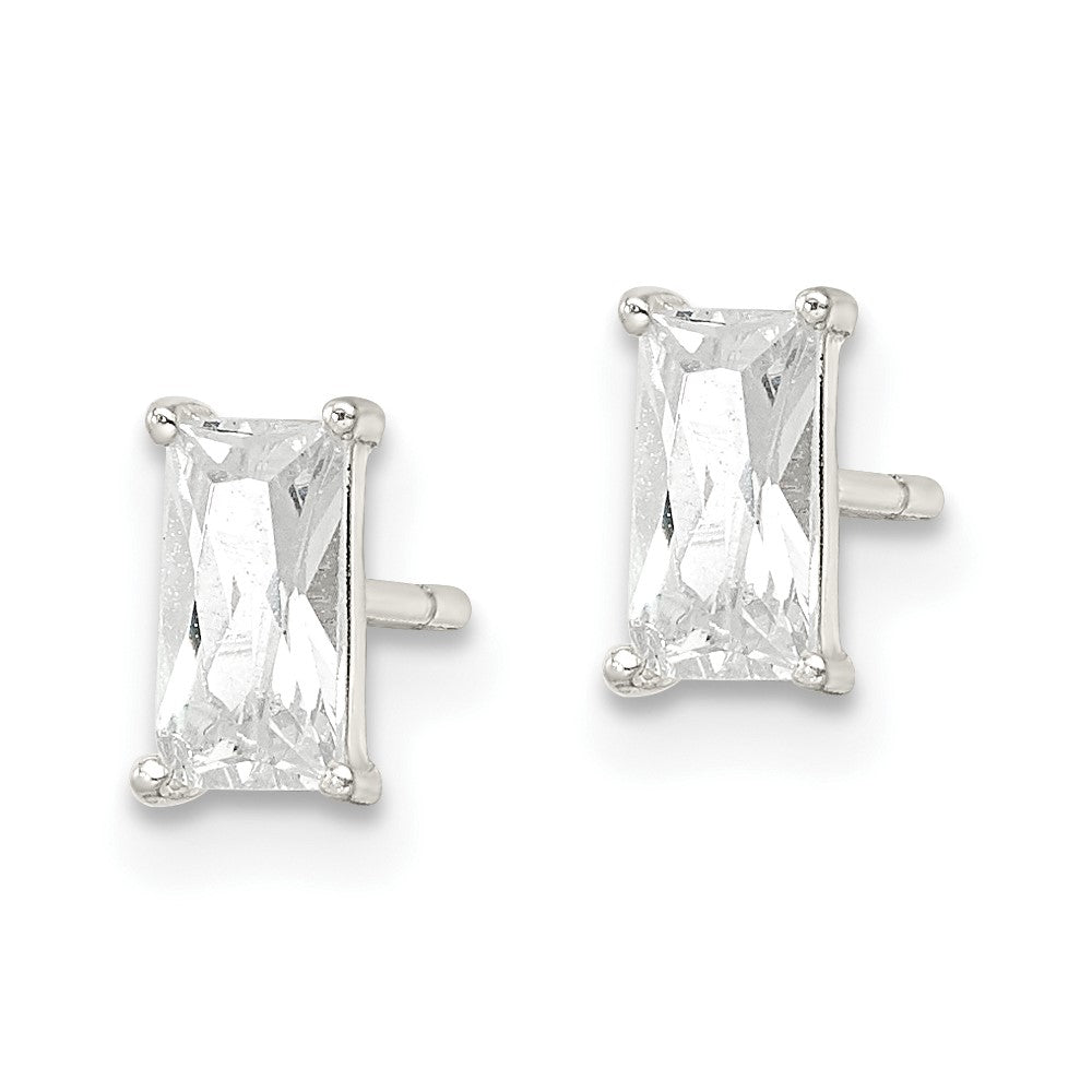 FJC Finejewelers 925 Sterling Silver Polished 6x Emerald-shape CZ Stud Earrings 6 x 3 mm