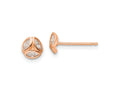 FJC Finejewelers 925 Sterling Silver Button Rose-tone Polished CZ Circle Post Earrings 6 x 6 mm