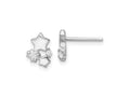 FJC Finejewelers 925 Sterling Silver Button Rhodium Plated Polished CZ Stars Post Earrings 9 x 6 mm