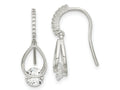 FJC Finejewelers 925 Sterling Silver Rhodium Plated Polished Fancy CZ Dangle Earrings 18 x 6 mm