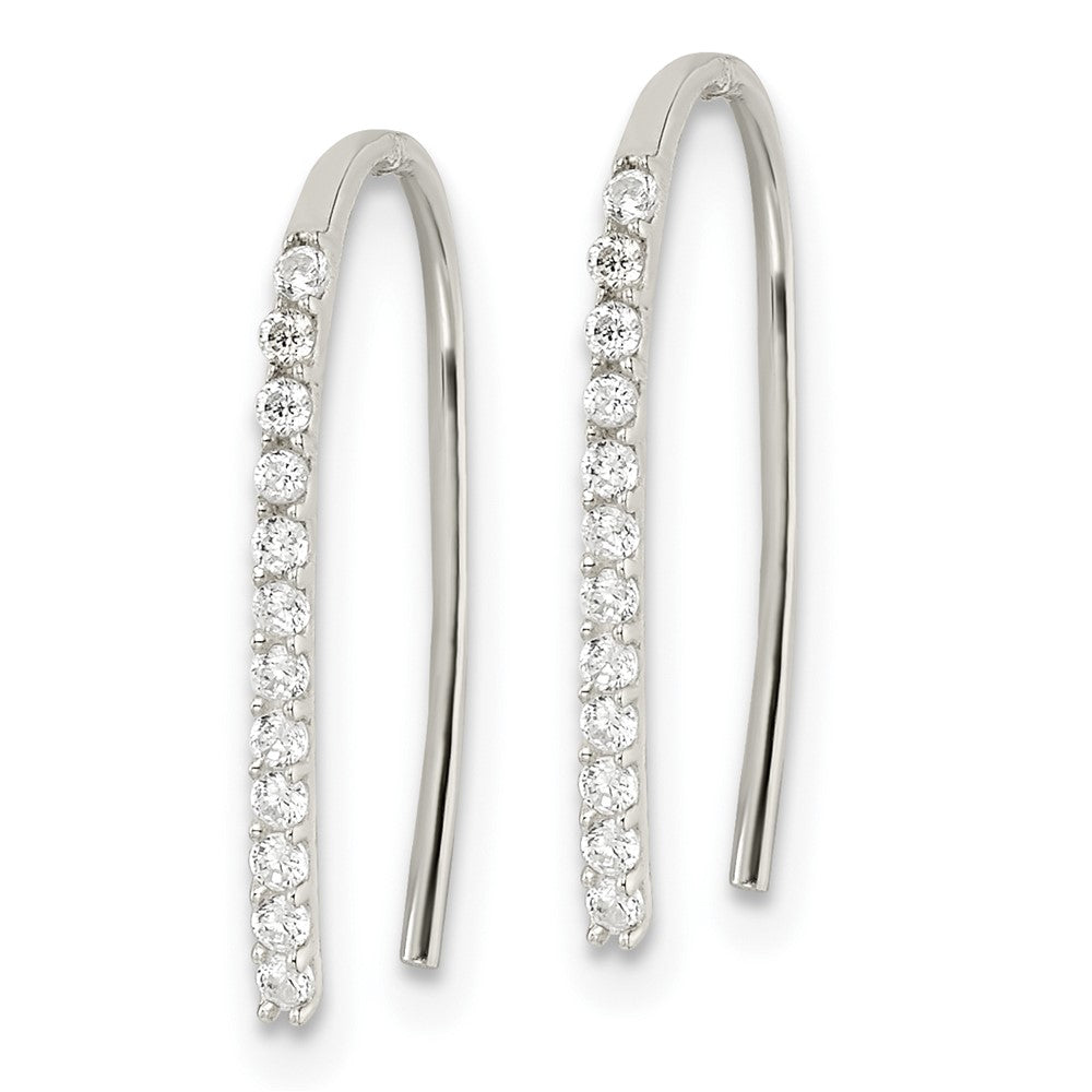 FJC Finejewelers 925 Sterling Silver Dangle Polished CZ Threader Earrings 17 x 1 mm