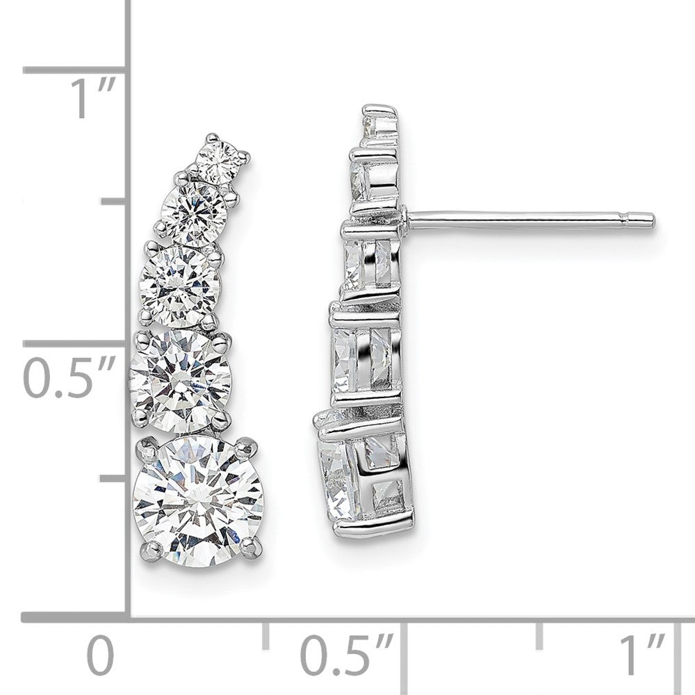 FJC Finejewelers 925 Sterling Silver Dangle  Polished Graduated CZ Post Earrings 20 x 2 mm (range)