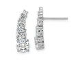 FJC Finejewelers 925 Sterling Silver Dangle  Polished Graduated CZ Post Earrings 20 x 2 mm (range)