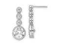 FJC Finejewelers 925 Sterling Silver  Polished Round CZ Post Dangle Earrings 22 x 4 mm (range)