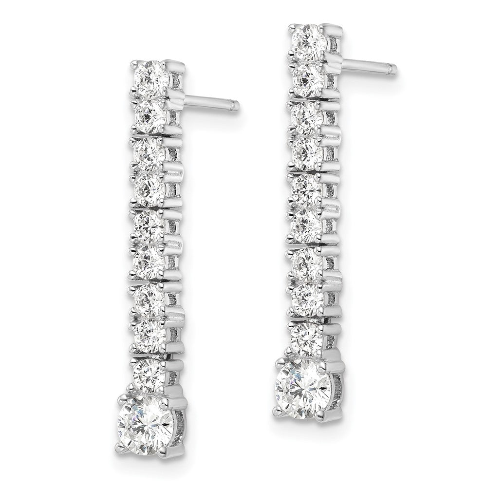 FJC Finejewelers 925 Sterling Silver Rhodium Plated Polished CZ Post Dangle Earrings 26 x 3 mm (range)