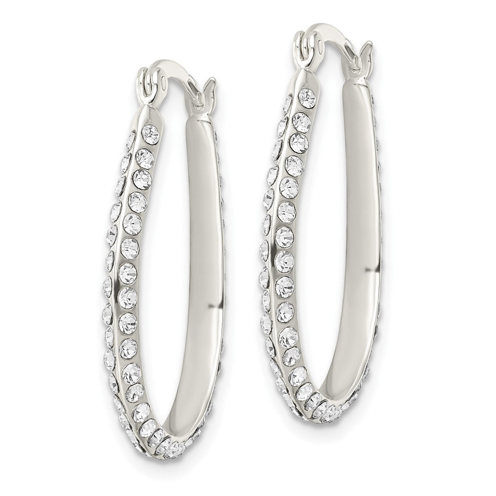 FJC Finejewelers 925 Sterling Silver CZ Oval Hoop Earrings 27 x 20 mm