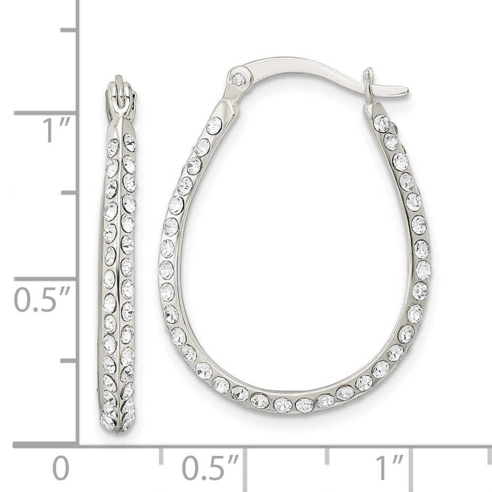 FJC Finejewelers 925 Sterling Silver CZ Oval Hoop Earrings 27 x 20 mm