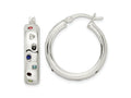 FJC Finejewelers 925 Sterling Silver Polished Multi-color CZ Circle Hoop Earrings 25 x 25 mm
