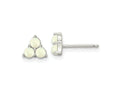 FJC Finejewelers 925 Sterling Silver Button Rhod-plated Created Opal Cluster Post Earrings 6 x 7 mm