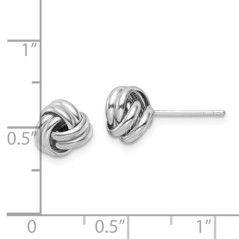FJC Finejewelers 925 Sterling Silver Button Rhodium Plated Post Polished Love Knot Earrings 7 x 8 mm