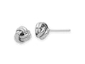 FJC Finejewelers 925 Sterling Silver Button Rhodium Plated Post Polished Love Knot Earrings 7 x 8 mm