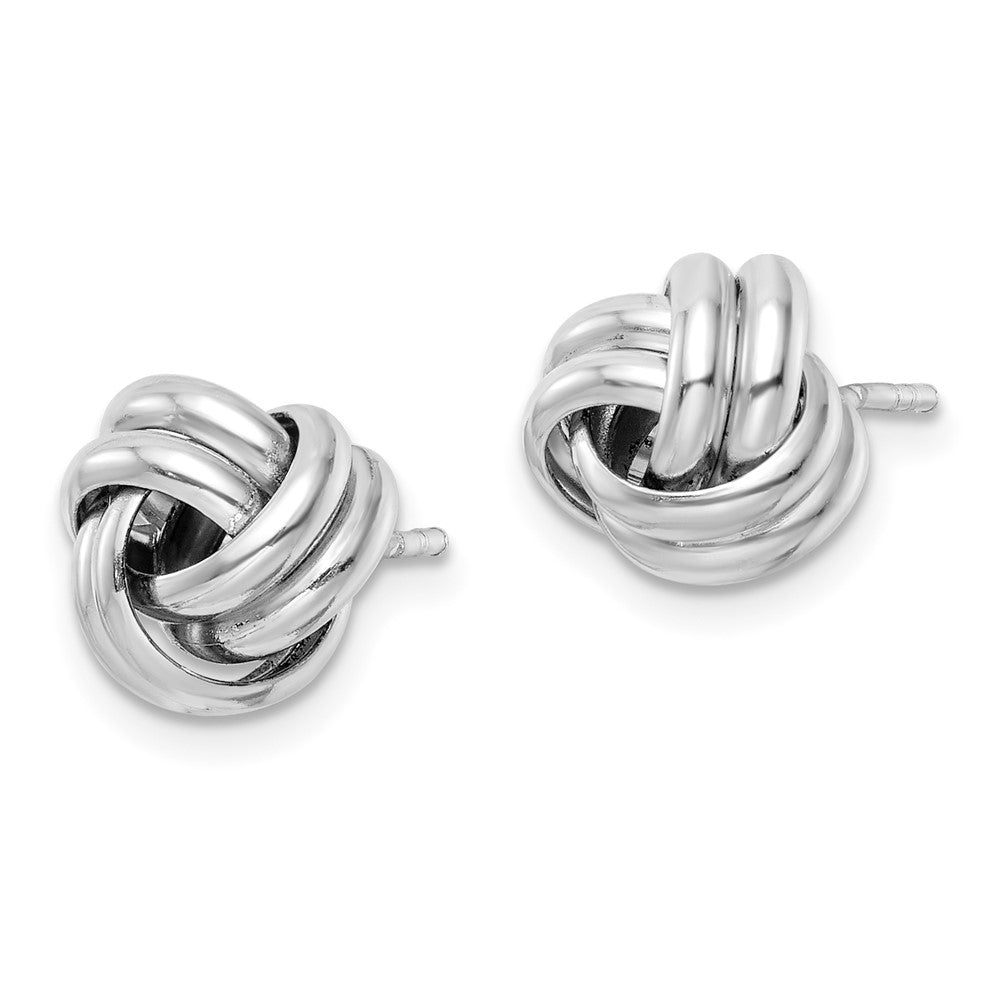 FJC Finejewelers 925 Sterling Silver Button Rhodium Plated Post Love Knot Earrings 10 x 10 mm