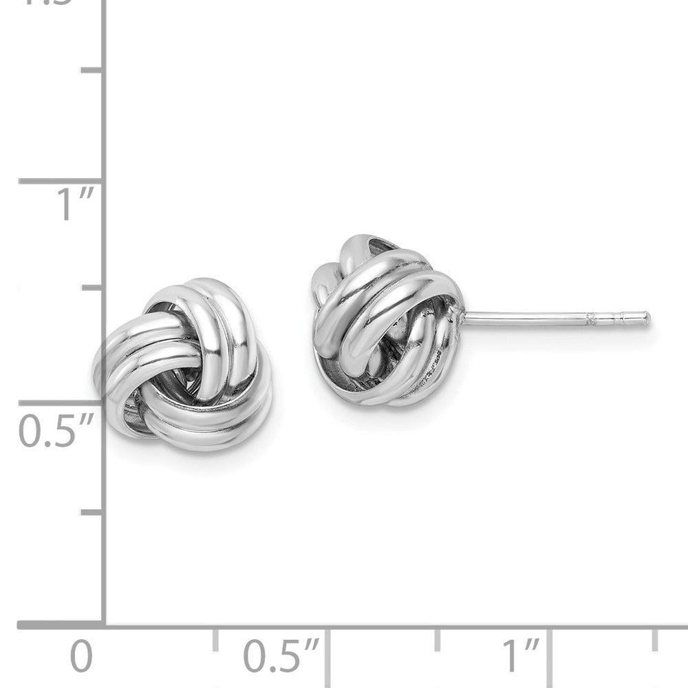 FJC Finejewelers 925 Sterling Silver Button Rhodium Plated Post Love Knot Earrings 10 x 10 mm