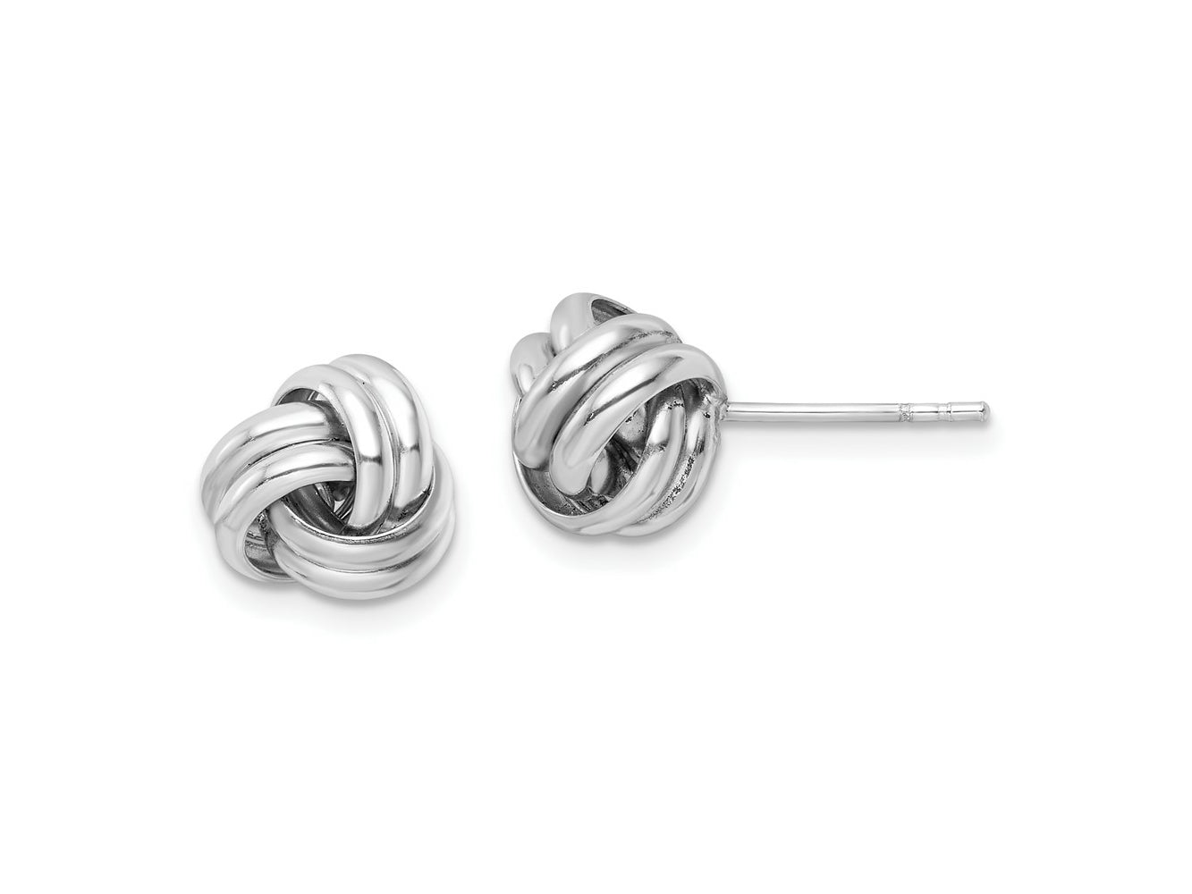 FJC Finejewelers 925 Sterling Silver Button Rhodium Plated Post Love Knot Earrings 10 x 10 mm