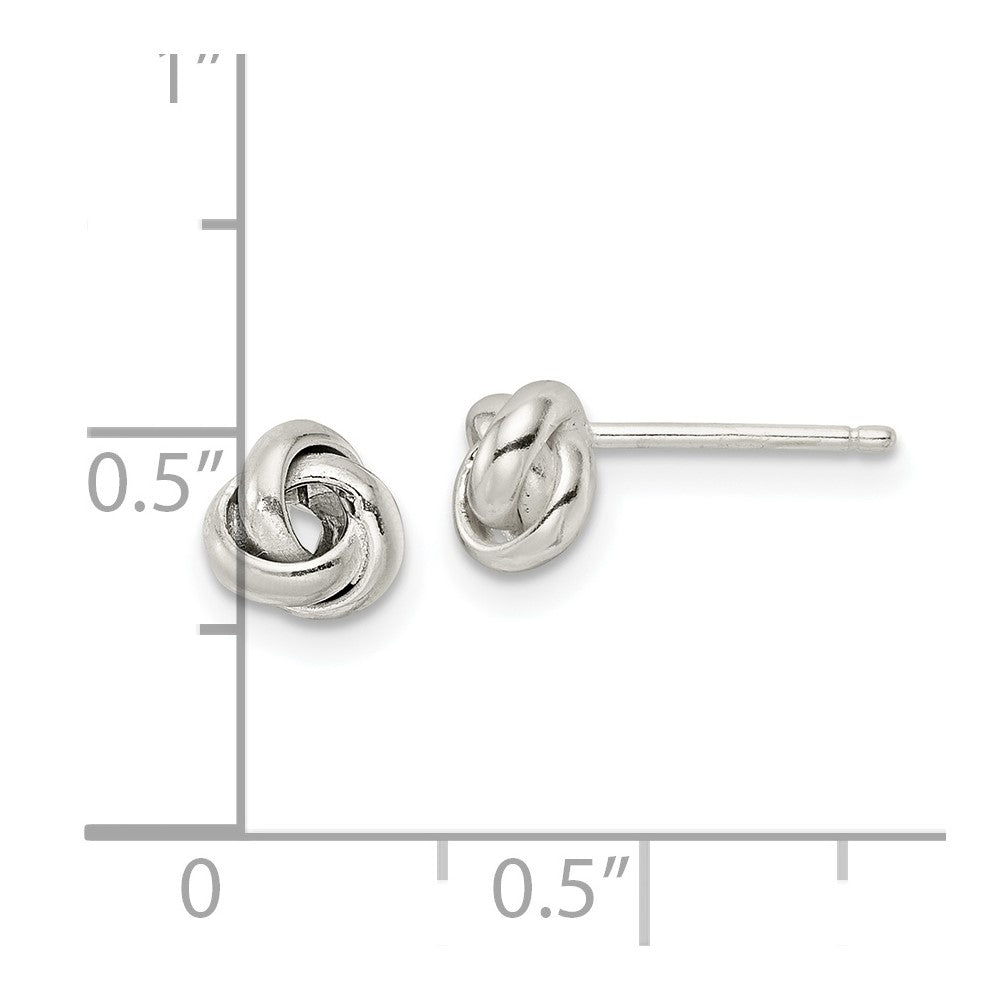 FJC Finejewelers 925 Sterling Silver Button Polished Love Knot Post Earrings 6 x 6 mm
