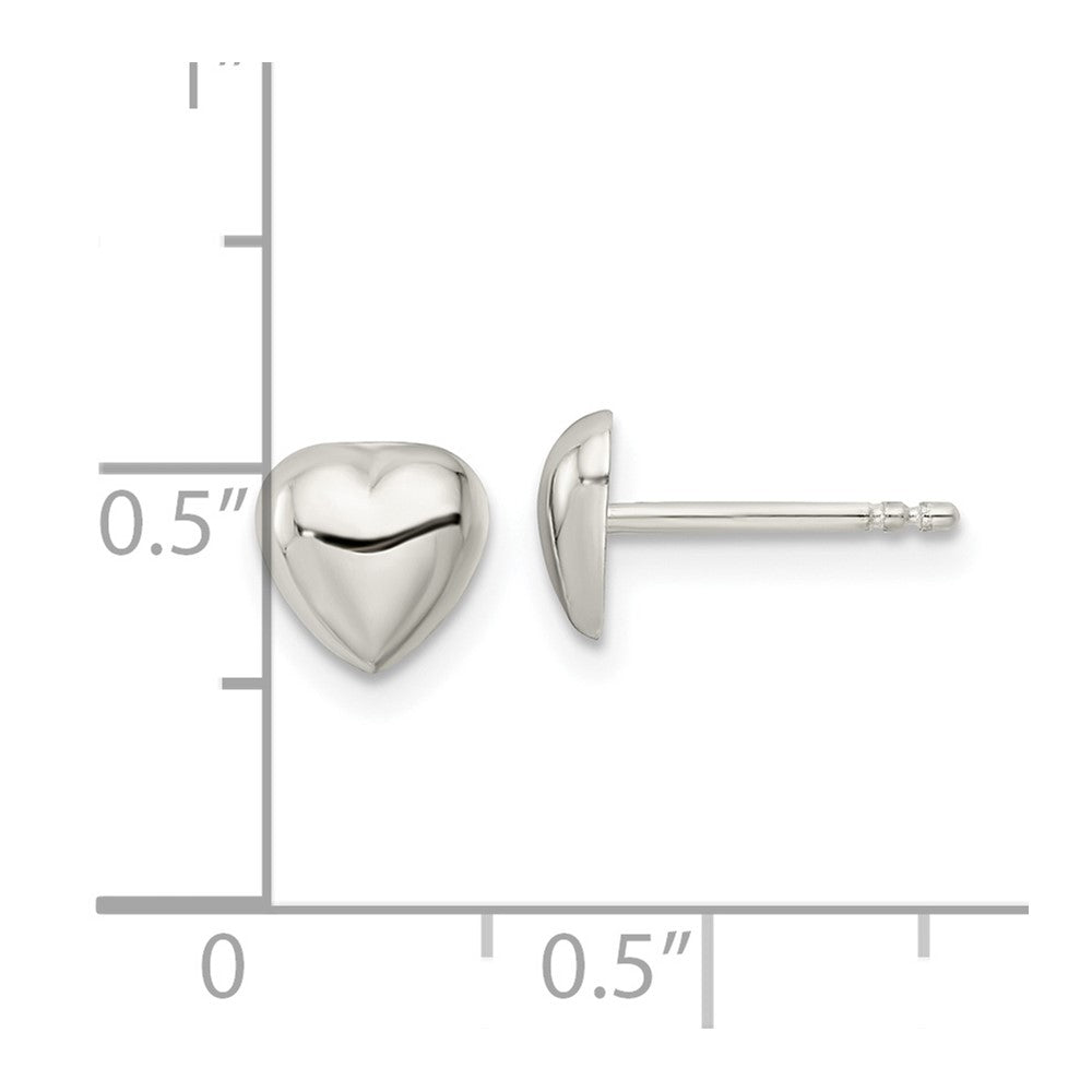 FJC Finejewelers 925 Sterling Silver Button Polished Heart Post Earrings 6 x 6 mm