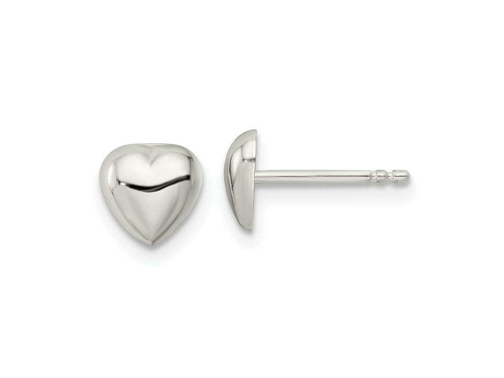 FJC Finejewelers 925 Sterling Silver Button Polished Heart Post Earrings 6 x 6 mm