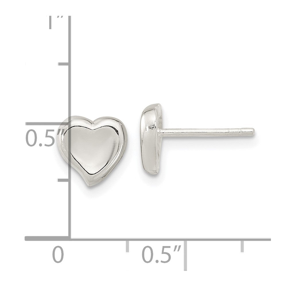 FJC Finejewelers 925 Sterling Silver Button Polished Puffed Heart Post Earrings 7 x 7 mm