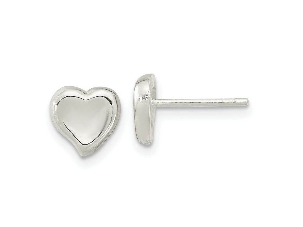 FJC Finejewelers 925 Sterling Silver Button Polished Puffed Heart Post Earrings 7 x 7 mm