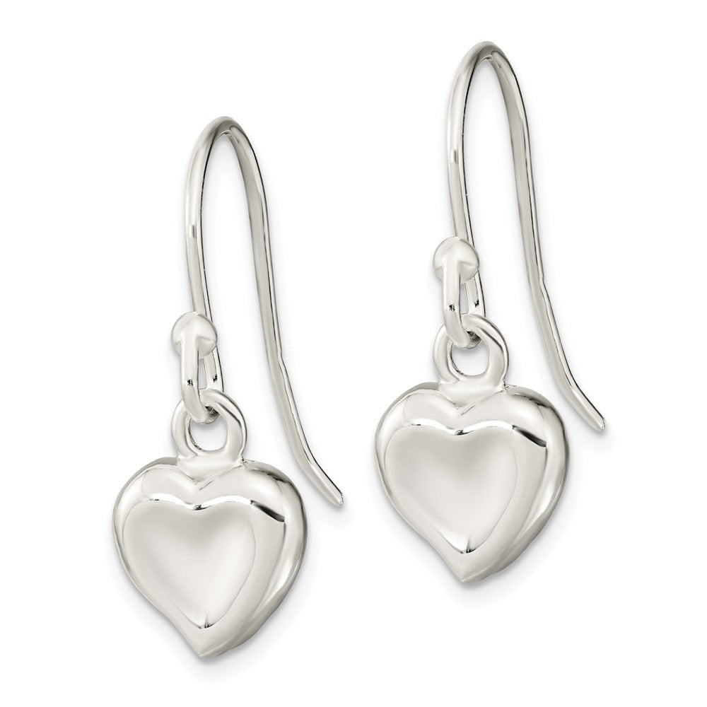 FJC Finejewelers 925 Sterling Silver Polished Heart Dangle Shephard Hook Earrings 22 x 7 mm