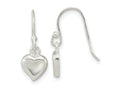 FJC Finejewelers 925 Sterling Silver Polished Heart Dangle Shephard Hook Earrings 22 x 7 mm