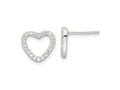 FJC Finejewelers 925 Sterling Silver Button CZ Heart Post Earrings 10 x 11 mm