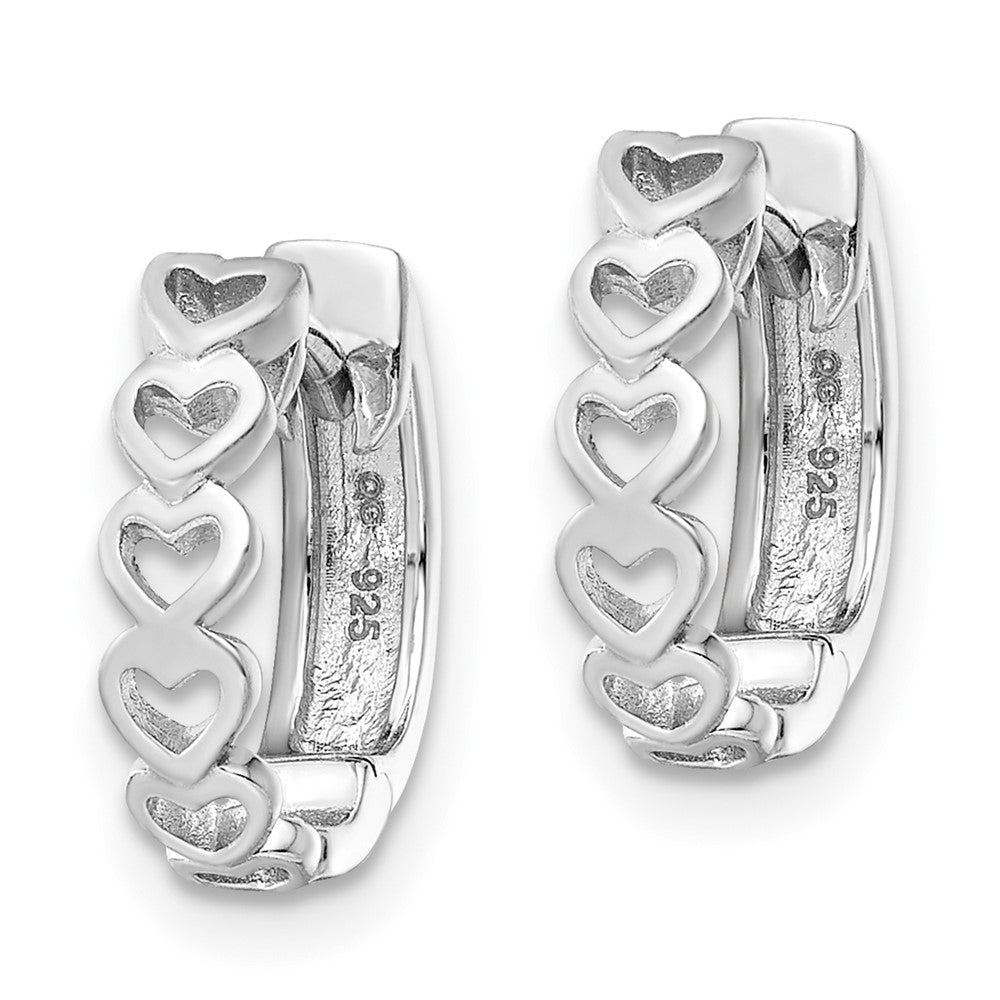 FJC Finejewelers 925 Sterling Silver Matt and Polished Finish Heart Hoop Earrings 11 x 13 mm