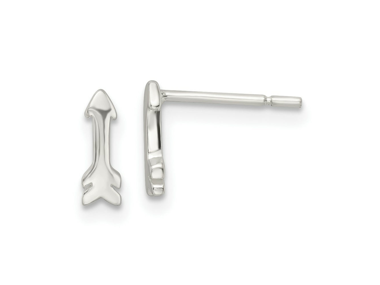 FJC Finejewelers 925 Sterling Silver Button Polished Tiny Arrow Post Earrings 8 x 2 mm