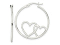 FJC Finejewelers 925 Sterling Silver Hearts Round 1.5x30mm Hoop Earrings 32 mm x 29 mm