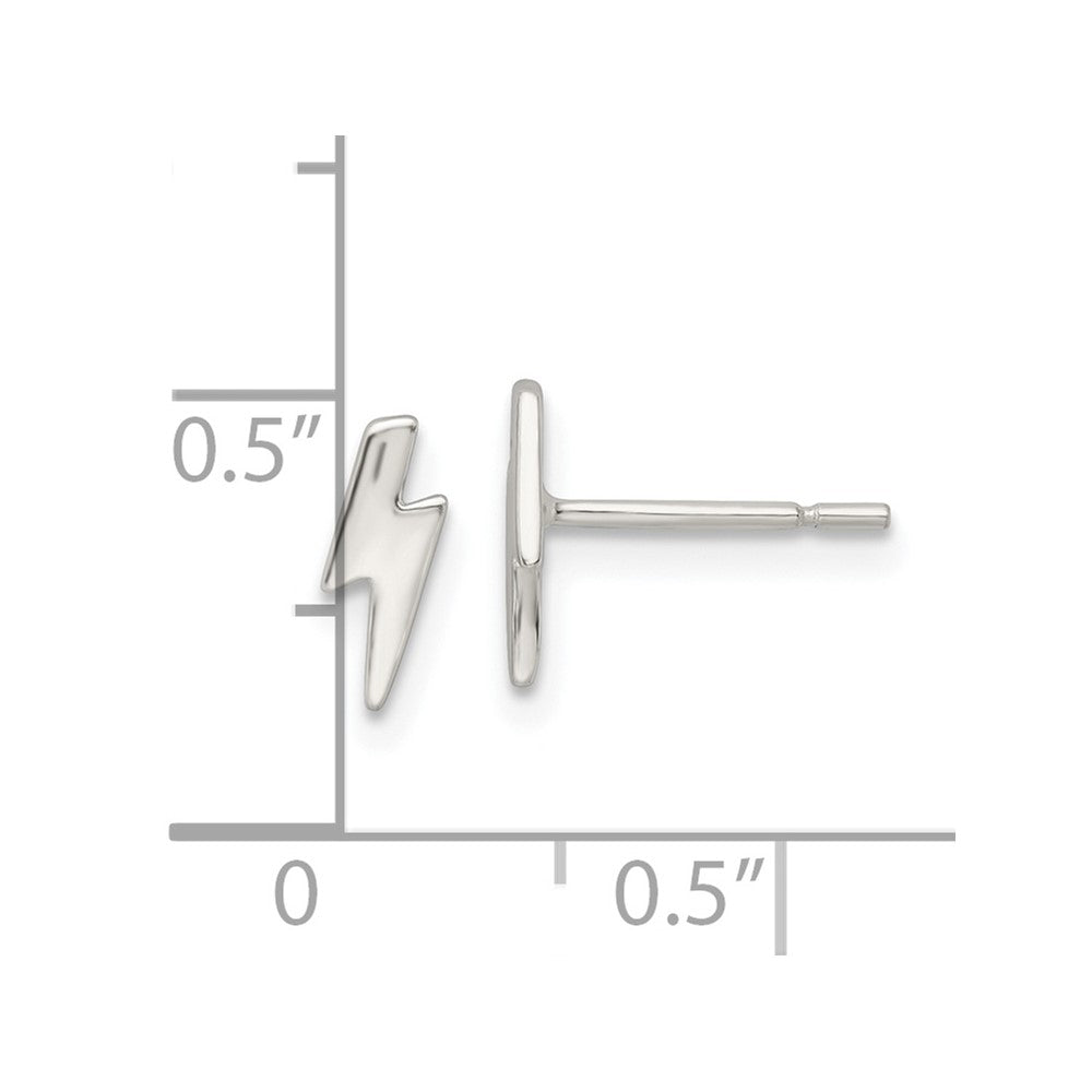 FJC Finejewelers 925 Sterling Silver Button Polished Tiny Lightning Post Earrings 8 x 3 mm