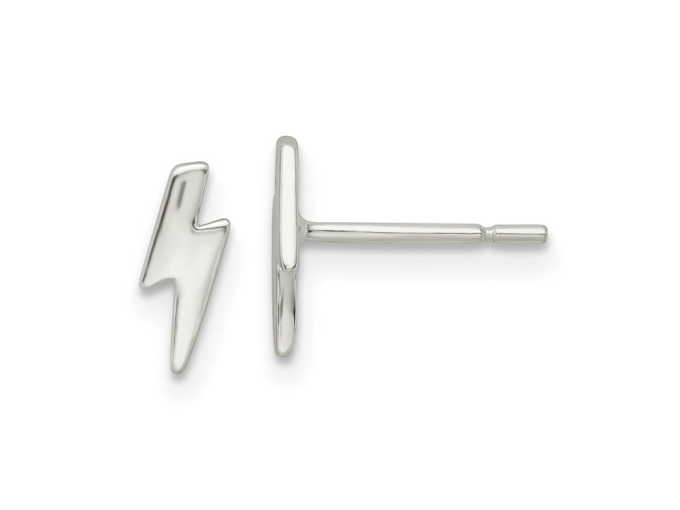 FJC Finejewelers 925 Sterling Silver Button Polished Tiny Lightning Post Earrings 8 x 3 mm