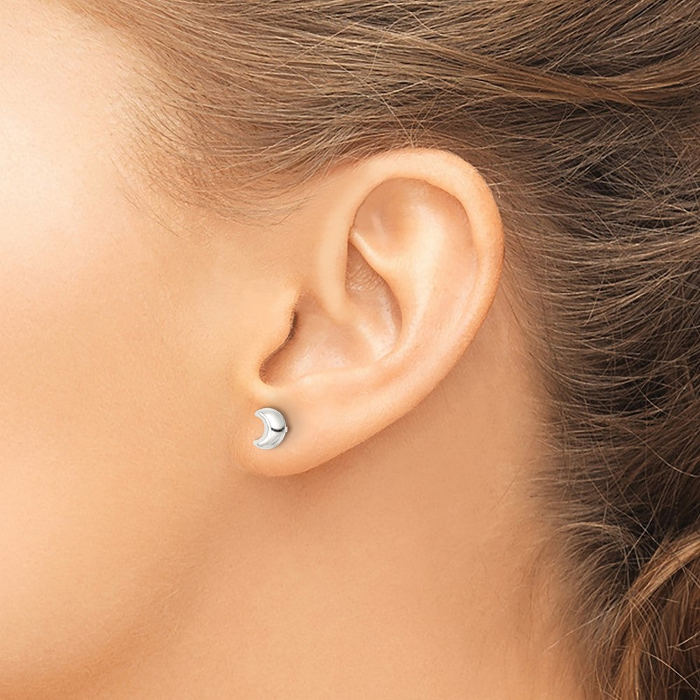 FJC Finejewelers 925 Sterling Silver Button Polished Crescent Moon Post Earrings 6 x 6 mm
