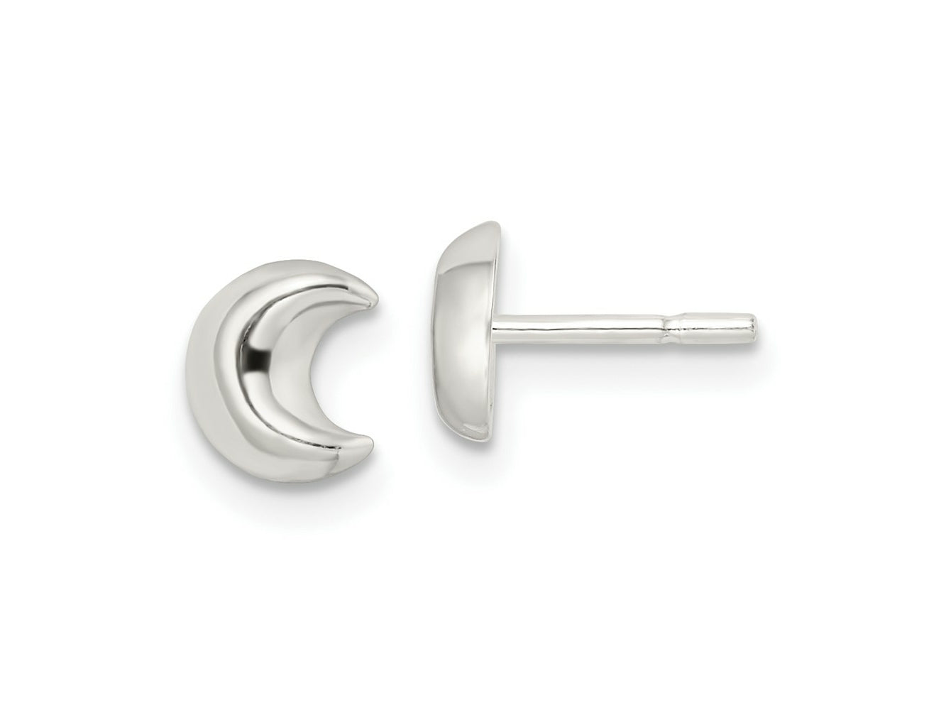 FJC Finejewelers 925 Sterling Silver Button Polished Crescent Moon Post Earrings 6 x 6 mm