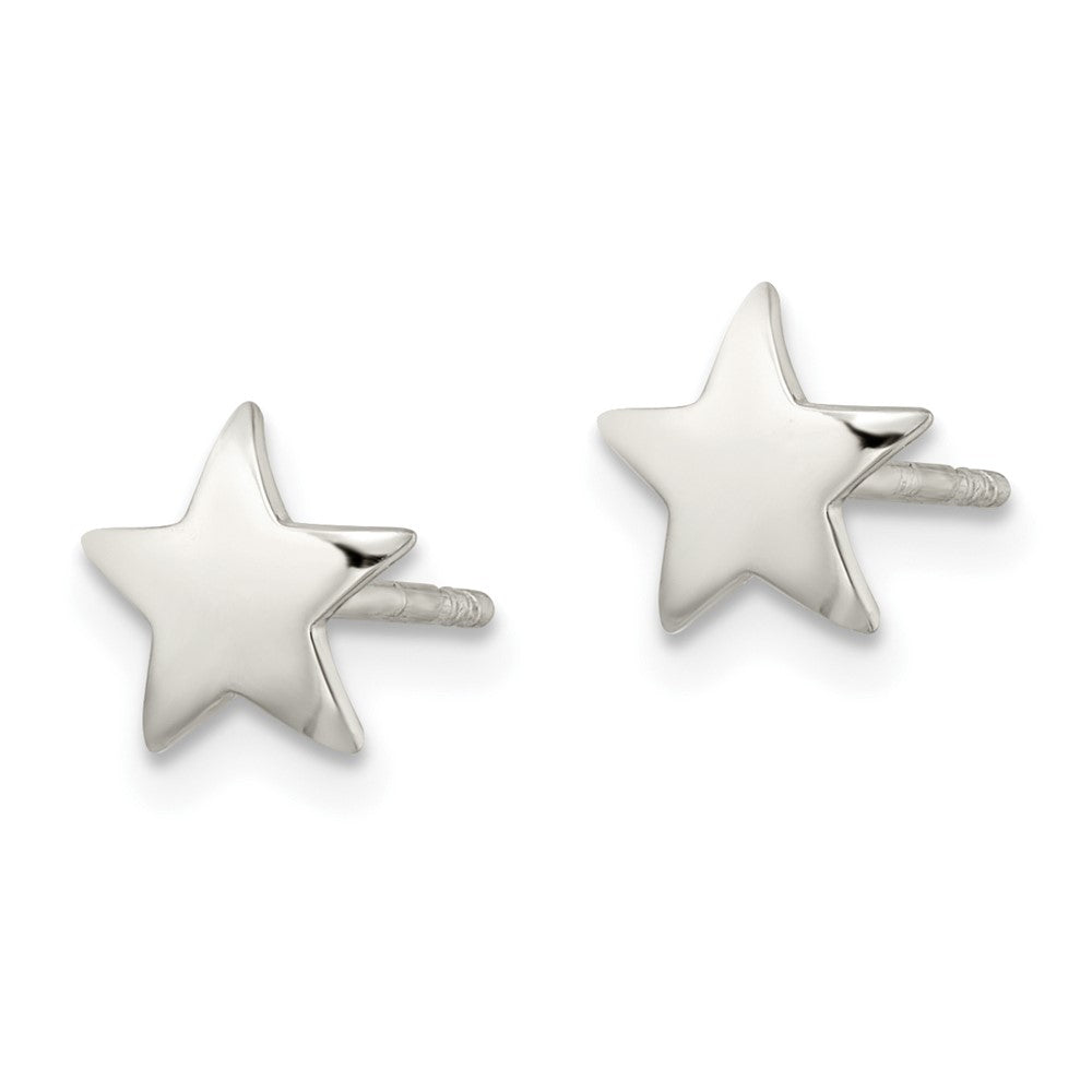 FJC Finejewelers 925 Sterling Silver Button Polished Star Post Earrings 7 x 8 mm