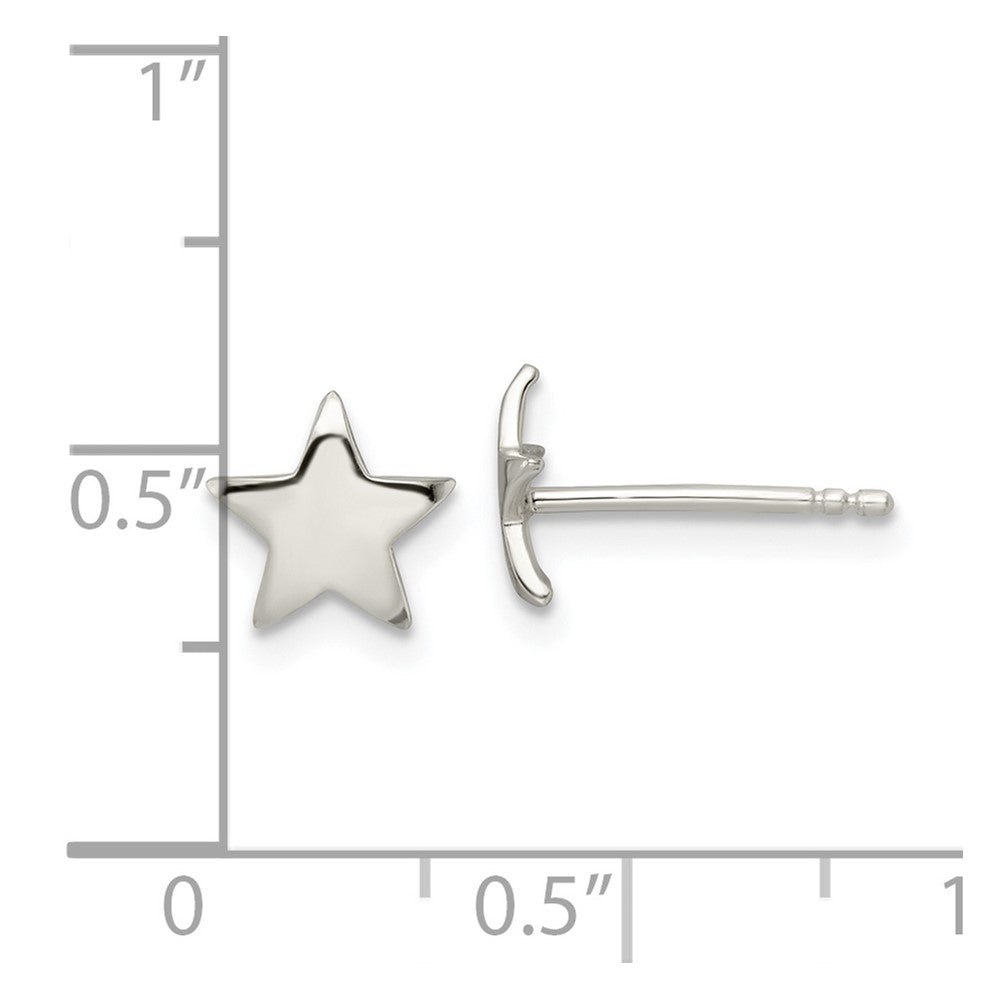 FJC Finejewelers 925 Sterling Silver Button Polished Star Post Earrings 7 x 8 mm