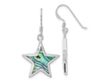 FJC Finejewelers 925 Sterling Silver Rhodium Plated Polished Abalone Star Dangle Earrings 36 x 19 mm