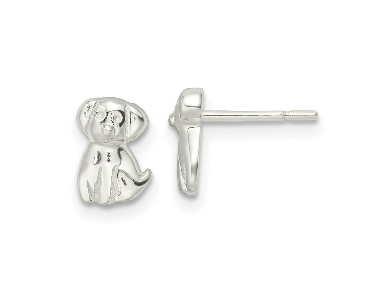FJC Finejewelers 925 Sterling Silver Button Polished Puppy Post Earrings 8 x 6 mm