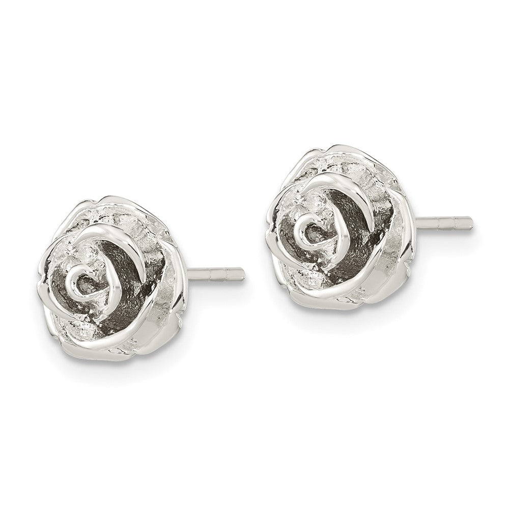 FJC Finejewelers 925 Sterling Silver Button Polished Rose Post Earrings 8 x 9 mm