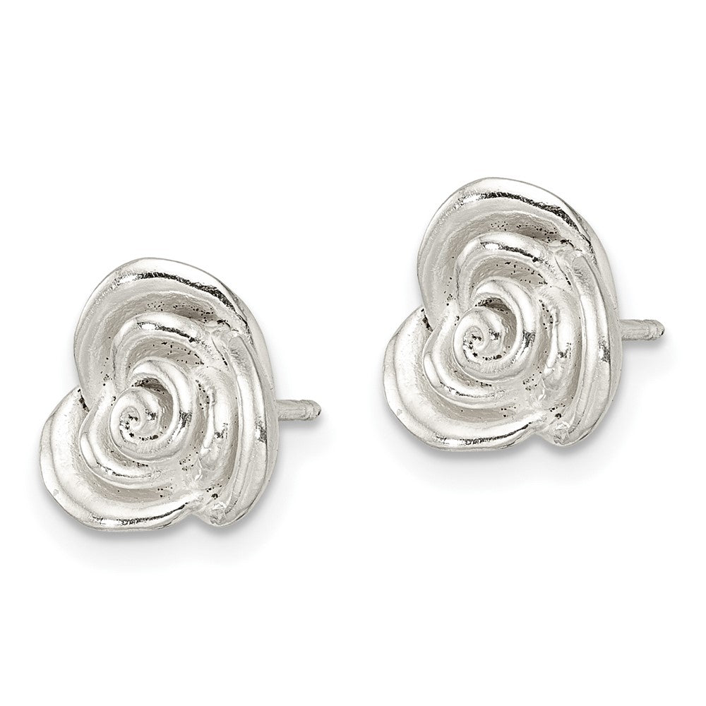 FJC Finejewelers 925 Sterling Silver Button Polished Rose Post Earrings 10 x 10 mm