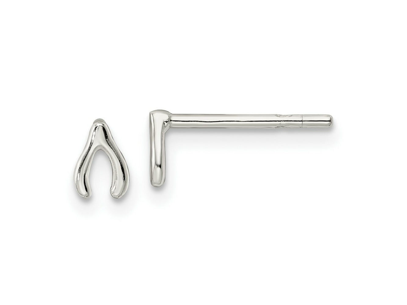 FJC Finejewelers 925 Sterling Silver Button Polished Wish Bone Post Earrings 5 x 3 mm