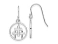 FJC Finejewelers 925 Sterling Silver  Polished 3 Crosses in Circle Dangle Earrings 28 x 14 mm