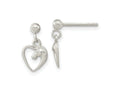 FJC Finejewelers 925 Sterling Silver Rhodium Plated Open Heart Horse Head Dangle Earrings 14 x 8 mm