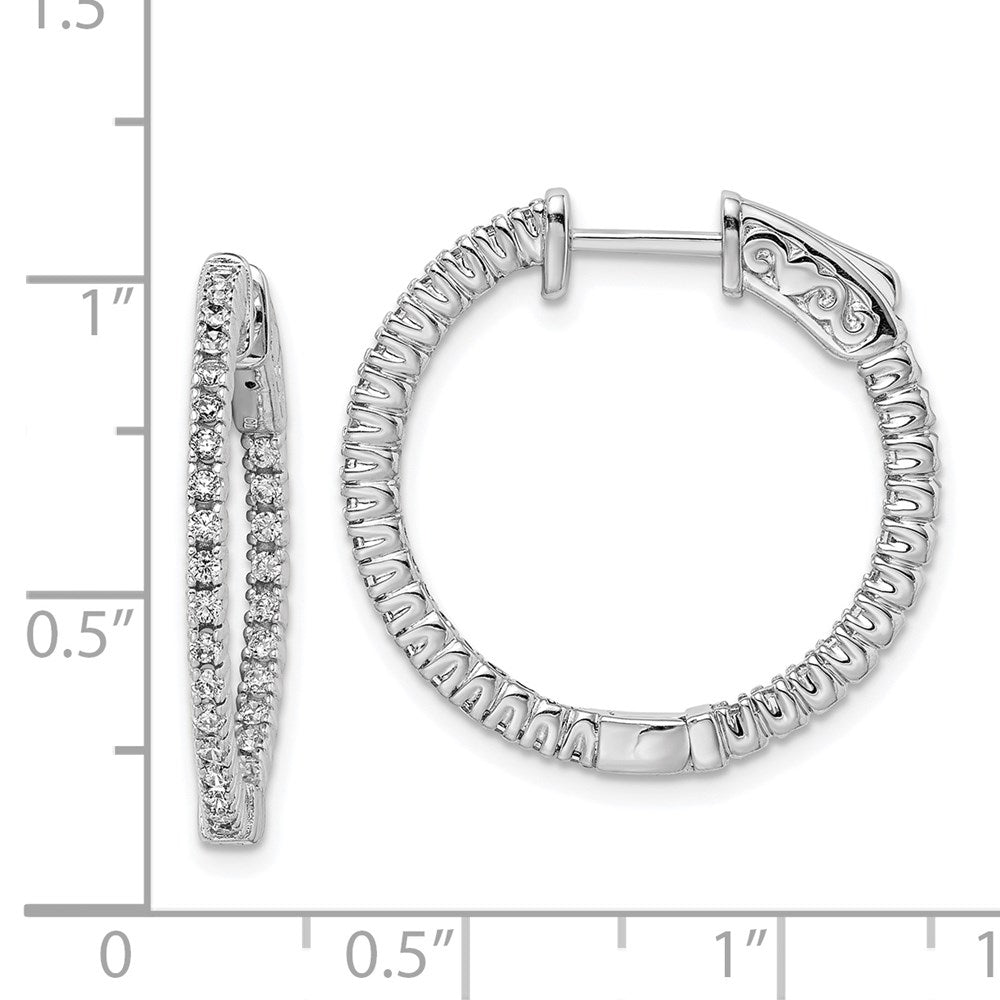 FJC Finejewelers 925 Sterling Silver Rhodium Plated CZ In and Out Round Hoop Earrings 23 x 23 mm