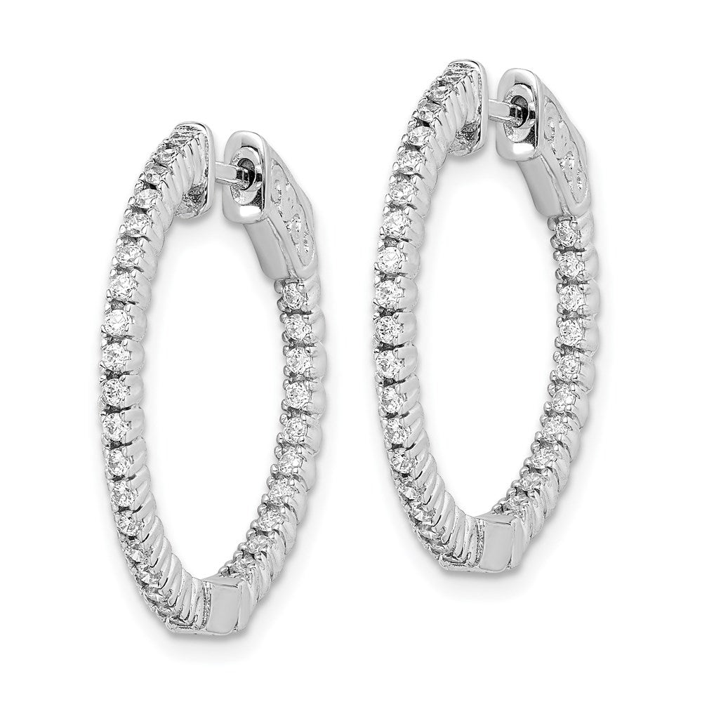 FJC Finejewelers 925 Sterling Silver Rhodium Plated CZ In and Out Round Hoop Earrings 23 x 23 mm