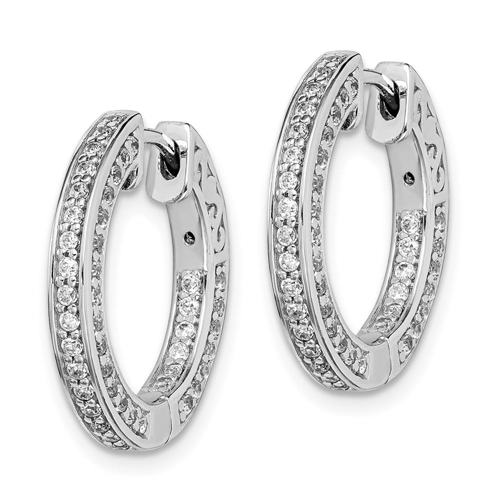FJC Finejewelers 925 Sterling Silver Rhodium Plated CZ In and Out Round Hoop Earrings 19 x 19 mm