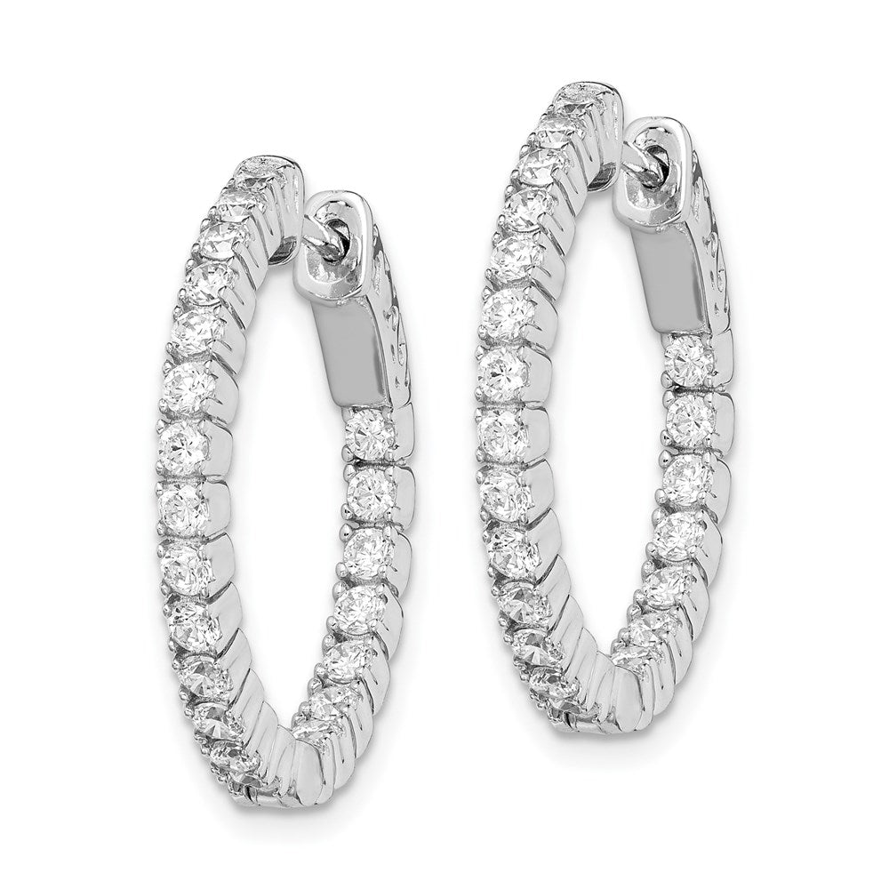 FJC Finejewelers 925 Sterling Silver Rhodium Plated CZ In and Out Round Hinged Hoop Earrings 23 x 23 mm