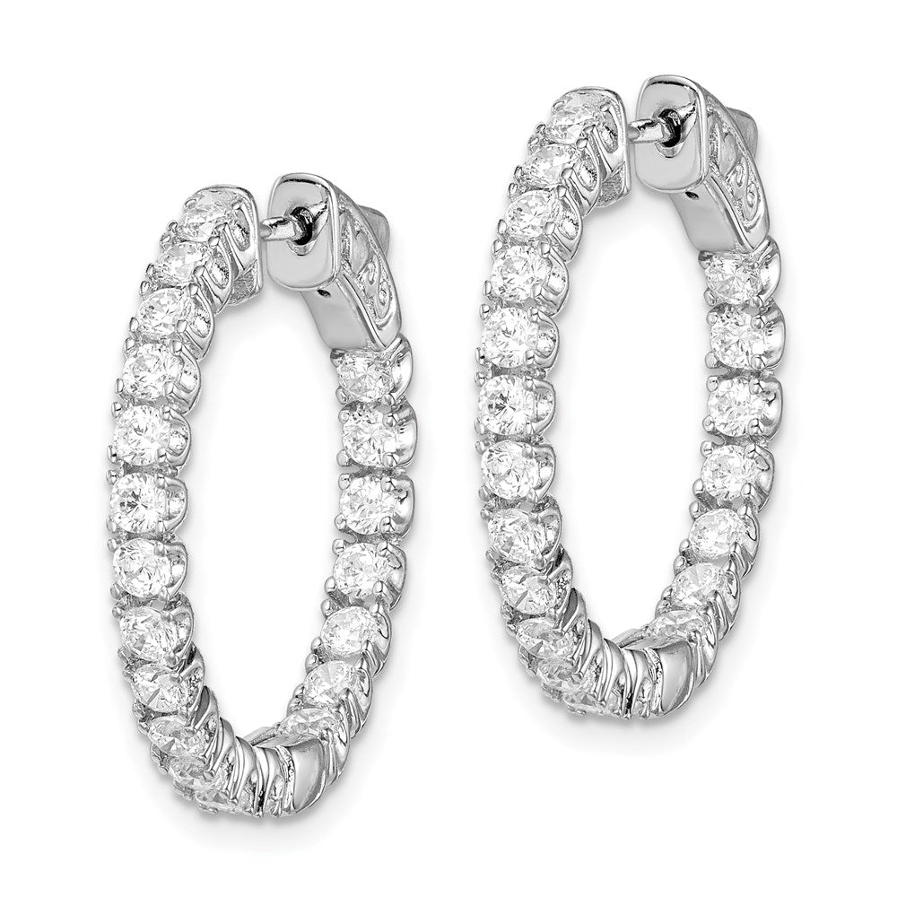 FJC Finejewelers 925 Sterling Silver Rhodium Plated CZ In and Out Round Hoop Earrings 24 x 25 mm